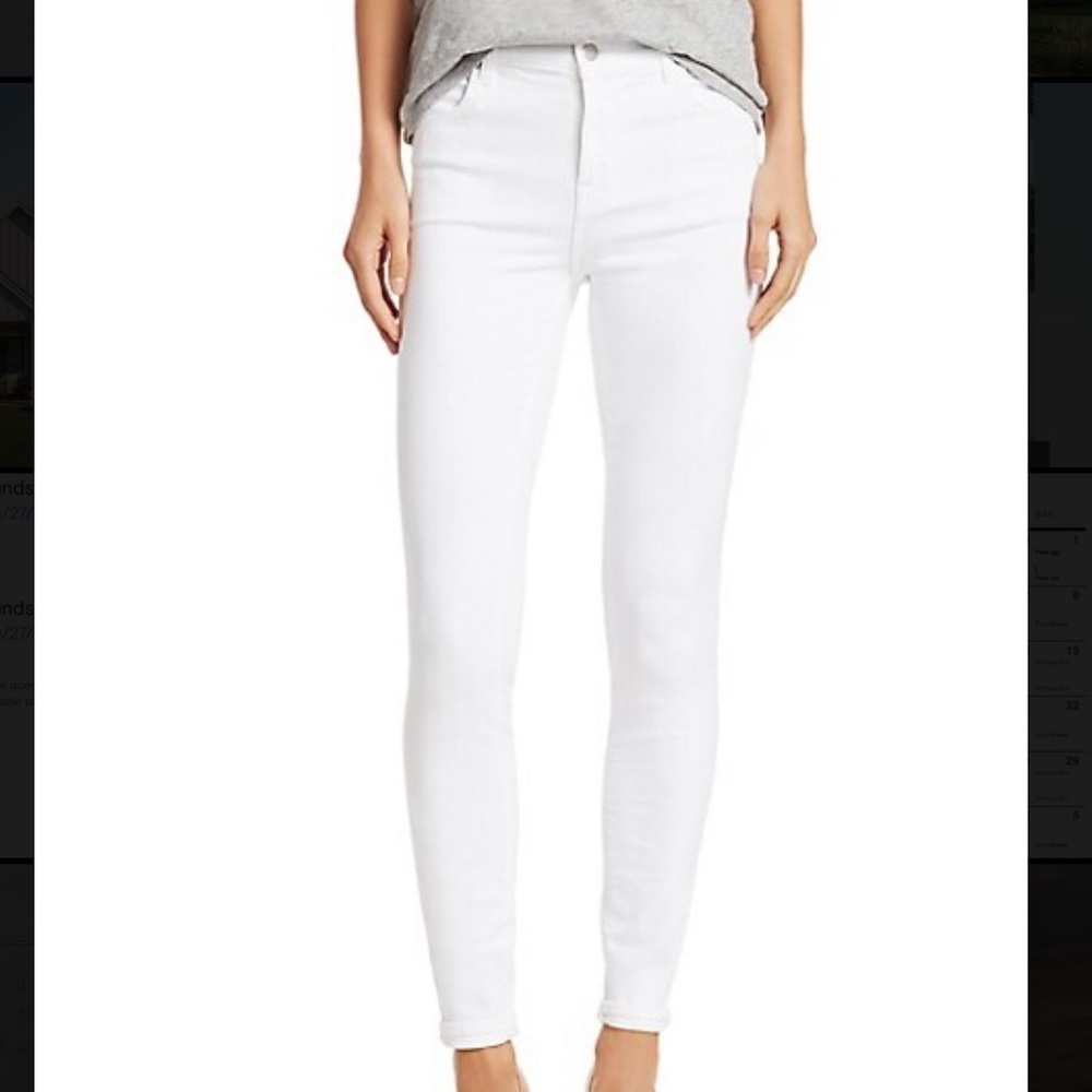J Brand High Rise Maria Cropped White Jeans - Size 24